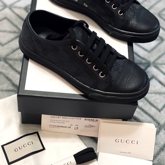 Gucci Shoes | Gucci Women Black Sneakers 42687 Kqwm | Poshmark
